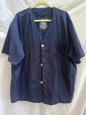 Fruit of the Loom Navy Sleepwear Pajama Loungewear Shirt 2XL